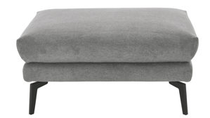 Polsterhocker modulmaster aus Stoff in Grau Modulmaster Serie MM-ZE1190 - XL-Hocker graues Flachgewebe Cyber & schwarze Metallfüße – ca. 92 x 70 cm