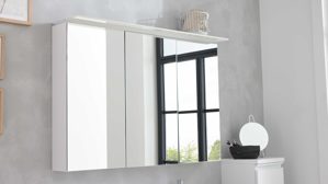 Spiegelschrank Interliving aus Holz in Weiß Interliving Bad Serie 3702 - Spiegelschrank 7793 Edelweiß - drei Türen, Breite ca. 120 cm