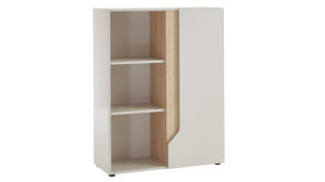 Highboard Möbel rudolf aus Holz in Weiß Jugendzimmer Serie ZE 1 - Highboard Weiß & Eichefarben - ca. 98 x 127 cm