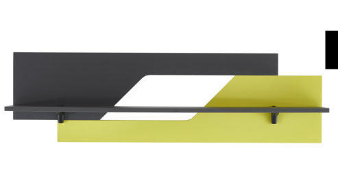 Wandregal Möbel rudolf aus Holz in Dunkelgrau Jugendzimmer Serie ZE 1 - Wandboard mit Designrückwand Schiefergrau & Apfelgrün - ca. 140 x 41 cm