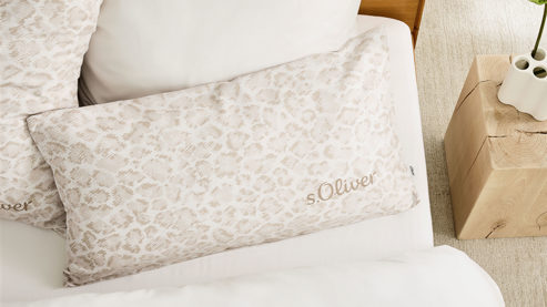 Bettwäsche-Set Ibena® aus Stoff in Beige IBENA® s.Oliver Leoparden Bettwäsche beige Mako-Satin – zweiteilig, ca. 155 x 220 cm