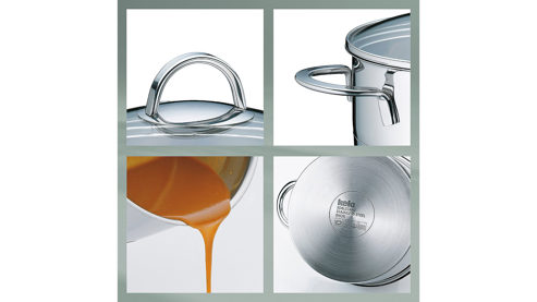 Gemüsetopf Kela | keck & lang aus Metall in Edelstahl Gemüsetopf Cailin Edelstahl & Klarglas - Durchmesser ca. 24 cm