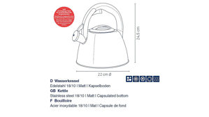 Wasserkessel Kela | keck & lang aus Metall in Schwarz Wasserkessel Schwarz - ca. 22 x 25 cm