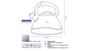 Wasserkessel Kela | keck & lang aus Metall in Rot Wasserkessel Rot & Schwarz - ca. 22 x 22 cm