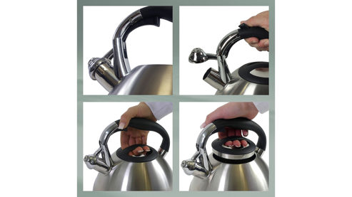 Wasserkessel Kela | keck & lang aus Metall in Edelstahl Wasserkessel Edelstahl & Schwarz - ca. 22 x 22 cm