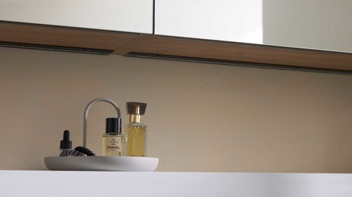 Spiegelschrank Interliving aus Holz in Weiß Interliving Bad Serie 7198 – Spiegelschrank-Set zweiteilig, Länge ca. 160 cm