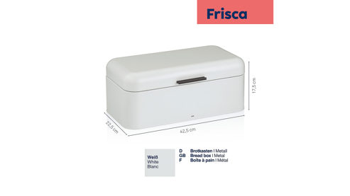 Brotkasten Kela | keck & lang aus Metall in Weiß kela Brotkasten Frisca weißes Metall  - ca.  43 x 23 cm