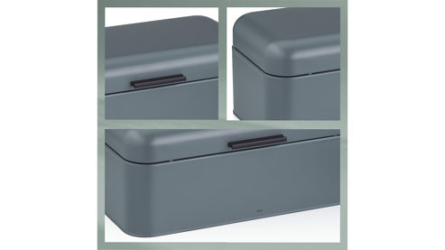 Brotkasten Kela | keck & lang aus Metall in Dunkelgrau kela Brotkasten Frisca dunkelgraues Metall  - ca.  30 x 18 cm