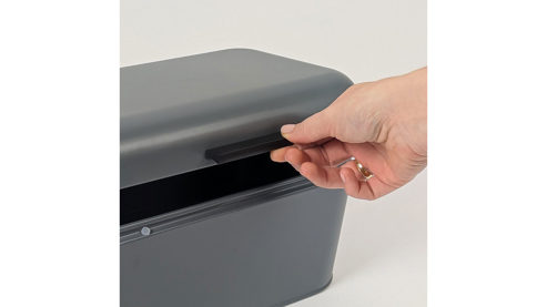 Brotkasten Kela | keck & lang aus Metall in Dunkelgrau kela Brotkasten Frisca dunkelgraues Metall  - ca.  30 x 18 cm