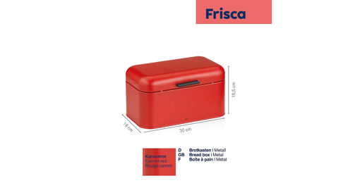 Brotkasten Kela | keck & lang aus Metall in Rot kela Brotkasten Frisca rotes Metall  - ca.  30 x 18 cm