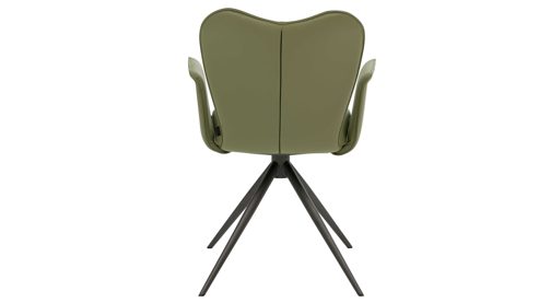 Tischgruppe Interliving aus Leder in Grün Interliving Esszimmer Serie 5115 - Essgruppe in warmen Tönen moosgrüner Webstoff Sneak 59, jadegrünes Leder LD7830, umbragraues Metall & astige Eiche