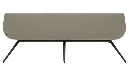 Polsterbank Interliving aus Leder in Beige Interliving Esszimmer Serie 5115 - Polsterbank Ravi R83L milchkaffeefarbenes Leder Tendens Latte & anthrazitfarbenes Metall - Länge ca. 215 cm