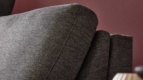 Schlafsofa Interliving aus Stoff in Anthrazit Interliving Schlafsofa Serie 4700 - Schlafsofa anthrazitfarbener Bezug Balu & Aluminiumfüße - Breite ca. 188 cm