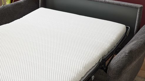 Schlafsofa Interliving aus Stoff in Anthrazit Interliving Schlafsofa Serie 4700 - Schlafsofa anthrazitfarbener Bezug Balu & Aluminiumfüße - Breite ca. 188 cm
