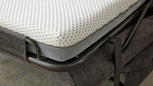 Schlafsofa Interliving aus Stoff in Anthrazit Interliving Schlafsofa Serie 4700 - Schafsofa anthrazitfarbener Bezug Balu & Aluminiumfüße - Breite ca. 188 cm