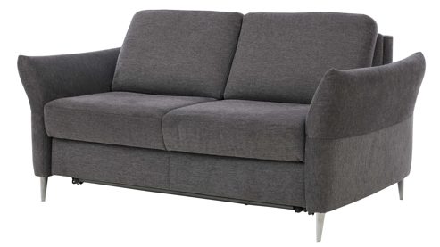 Schlafsofa Interliving aus Stoff in Anthrazit Interliving Schlafsofa Serie 4700 - Schlafsofa 160LÄ anthrazitfarbener Bezug Balu & Aluminiumfüße - Breite ca. 228 cm