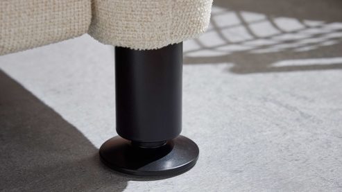 Schlafsofa Interliving aus Stoff in Weiß Interliving Schlafsofa Serie 4700 - Schlafsofa naturweißes Flachgewebe Cyber & schwarze Aluminiumfüße - Breite ca. 188 cm