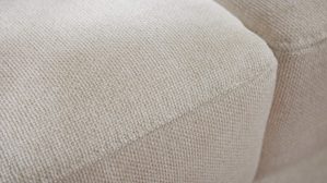 Schlafsofa Interliving aus Stoff in Weiß Interliving Schlafsofa Serie 4700 - Schlafsofa naturweißes Flachgewebe Cyber & schwarze Aluminiumfüße - Breite ca. 188 cm