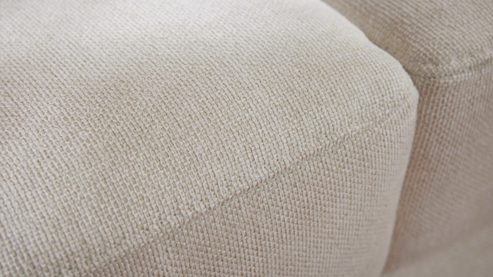 Schlafsofa Interliving aus Stoff in Weiß Interliving Schlafsofa Serie 4700 - Schlafsofa 120LÄ naturweißes Flachgewebe Cyber & schwarze Aluminiumfüße - Breite ca. 188 cm