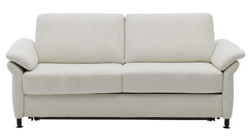 Schlafsofa Interliving aus Stoff in Weiß Interliving Schlafsofa Serie 4700 - Schlafsofa 120LÄ naturweißes Flachgewebe Cyber & schwarze Aluminiumfüße - Breite ca. 188 cm