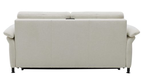 Schlafsofa Interliving aus Stoff in Weiß Interliving Schlafsofa Serie 4700 - Schlafsofa 160LÄ naturweißes Flachgewebe Cyber & schwarze Aluminiumfüße - Breite ca. 228 cm