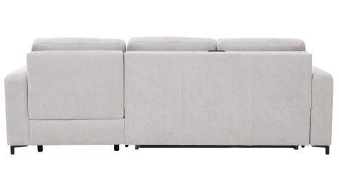 Ecksofa Interliving aus Stoff in Hellgrau Interliving Schlafsofa Serie 4700 - Ecksofa mit Schlaffunktion silberfarbener Bezug Toni & schwarze Metallfüße - Stellfläche ca. 270 x 190 cm
