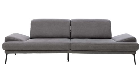 Zweisitzer Interliving aus Stoff in Dunkelgrau Interliving Sofa Serie 4460 - Zweisitzer SR70 grauer Bezug Clint & schwarze Metallfüße - Länge ca. 232 cm