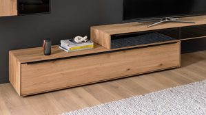 Lowboard Interliving aus Holz in Holzfarben Interliving Wohnzimmer Serie 2033 - Lowboard Asteiche - eine Klapptür, Länge ca. 182 cm