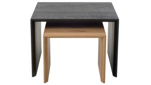 Couchtisch-Set Interliving aus Holz in Schwarz Interliving Wohnzimmer Serie 2033 - Couchtisch-Set V12630 schwarze & biancofarbene Asteiche - zweiteilig