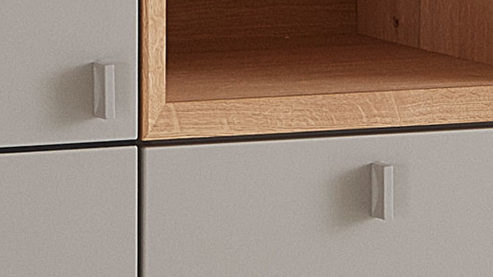 Highboard Venjakob aus Kunststoff in Grau VENJAKOB Andiamo 3.0 Highboard Steingrau & Wildeiche - ca. 160 x 140 cm