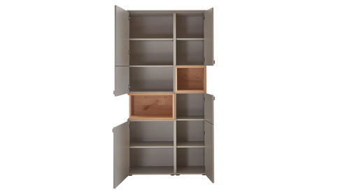 Vitrine Venjakob aus Kunststoff in Grau VENJAKOB Andiamo 3.0 Vitrine Steingrau & Wildeiche - Rechtsanschlag, ca. 100 x 208 cm