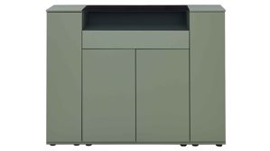 Highboard Interliving aus Holz in Grün Interliving Wohnzimmer Serie 2031 - Highboard Schilfgrün - Breite ca. 150 cm