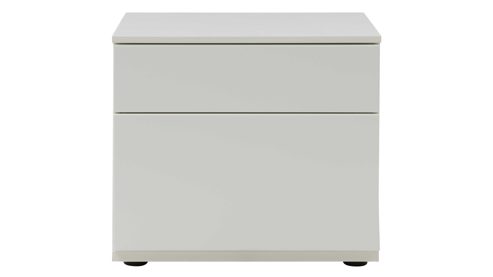 Wohnwand Interliving aus Holz in Weiß Interliving Wohnzimmer Serie 2031 - Wohnwand Tonweiß & graues Glas - Länge ca. 330 cm