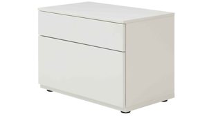 Wohnwand Interliving aus Holz in Weiß Interliving Wohnzimmer Serie 2031 - Wohnlösung EB27001 Tonweiß & graues Glas - Länge ca. 270 cm