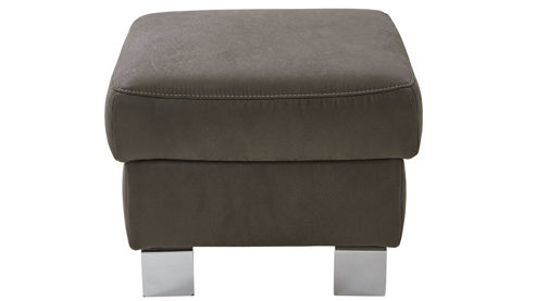 Funktionshocker modulmaster aus Stoff in Anthrazit Modulmaster MM-PP1194 - Polsterhocker mit Funktion anthrazitfarbene Mikrofaser Saddle & Metallfüße W009-M01 - ca. 60 x 60 cm