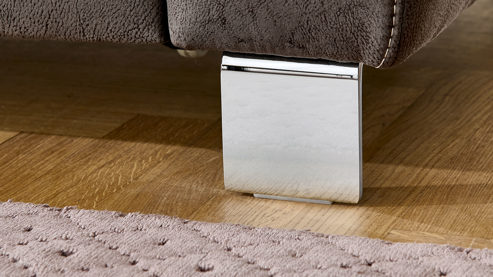 Funktionshocker modulmaster aus Stoff in Anthrazit Modulmaster MM-PP1194 - Polsterhocker mit Funktion anthrazitfarbene Mikrofaser Saddle & Metallfüße W009-M01 - ca. 60 x 60 cm