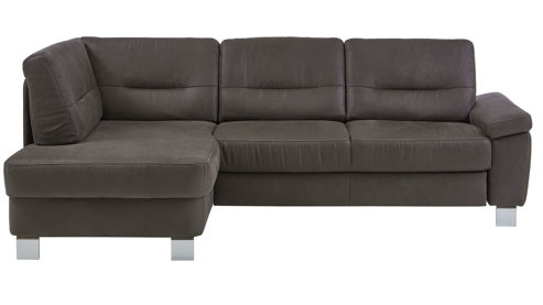 Ecksofa modulmaster aus Stoff in Anthrazit Modulmaster MM-PP1194 - Ecksofa anthrazitfarbene Mikrofaser Saddle & Metallfüße W009-M01 - Stellfläche ca. 160 x 244 cm