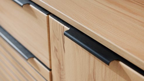 Wohnwand Interliving aus Holz in Holzfarben Interliving Wohnzimmer Serie 2032 - Wohnwand Risseiche - Länge ca. 330 cm