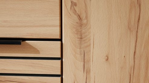 Highboard Interliving aus Holz in Holzfarben Interliving Wohnzimmer Serie 2032 - Highboard Risseiche - zwei Türen, Breite ca. 90 cm