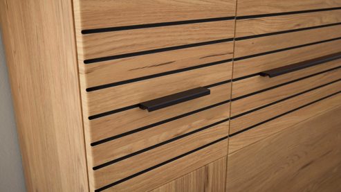 Wohnwand Interliving aus Holz in Holzfarben Interliving Wohnzimmer Serie 2032 - Wohnwand Risseiche - Länge ca. 345 cm