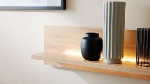 Möbelbeleuchtung Interliving aus Kunststoff in Weiß Interliving Wohnzimmer Serie 2032 - LED-Beleuchtung ZLL260 zweiteilig, passend für Wandboarde