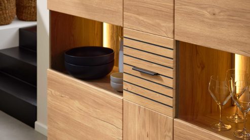 Möbelbeleuchtung Interliving aus Kunststoff in Weiß Interliving Wohnzimmer Serie 2032 - LED-Beleuchtung ZLR285 vierteilig, passend für Glastürenschränke