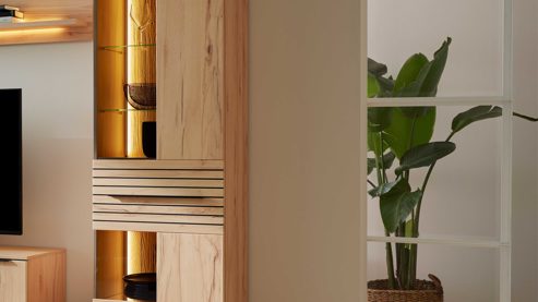 Möbelbeleuchtung Interliving aus Kunststoff in Weiß Interliving Wohnzimmer Serie 2032 - LED-Beleuchtung ZLR285 vierteilig, passend für Glastürenschränke