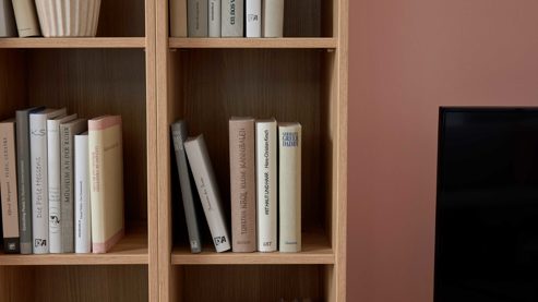 Wohnwand Interliving aus Holz in Grau Interliving Wohnzimmer Serie 2032 - Wohnwand Grau & Risseiche - Länge ca. 315 cm