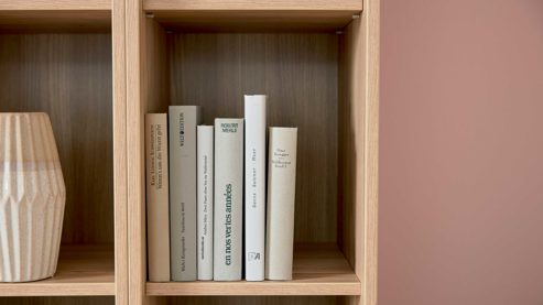 Wohnwand Interliving aus Holz in Grau Interliving Wohnzimmer Serie 2032 - Wohnwand Grau & Risseiche - Länge ca. 315 cm