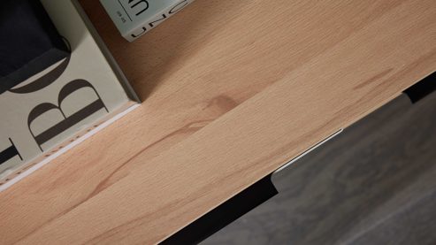 Lowboard Interliving aus Holz in Beige Interliving Wohnzimmer Serie 2032 - Lowboard LT21062 Sandbeige & Balkenbuche - dreiteilig, Länge ca. 210 cm