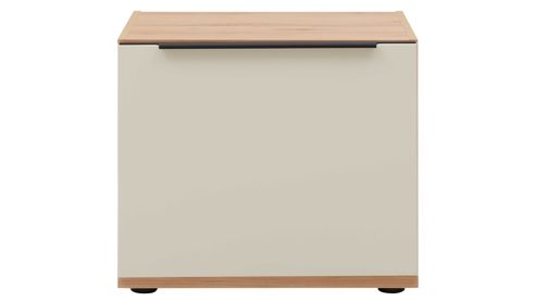 Lowboard Interliving aus Holz in Beige Interliving Wohnzimmer Serie 2032 - Lowboard Sandbeige & Balkenbuche - dreiteilig, Länge ca. 210 cm