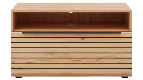 Lowboard Interliving aus Holz in Beige Interliving Wohnzimmer Serie 2032 - Lowboard LT21062 Sandbeige & Balkenbuche - dreiteilig, Länge ca. 210 cm