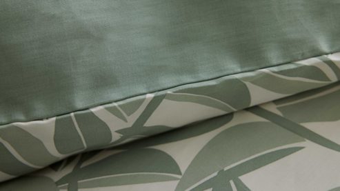 Bettwäsche-Set Interliving aus Stoff in Hellgrün Interliving Bettwäsche Serie 9131 floral salbeigrüner & salbeigrüner Baumwollsatin - ca. 155 x 220 cm