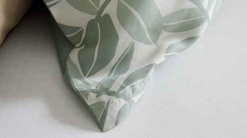 Bettwäsche-Set Interliving aus Stoff in Hellgrün Interliving Bettwäsche Serie 9131 floral salbeigrüner & salbeigrüner Baumwollsatin - ca. 135 x 200 cm